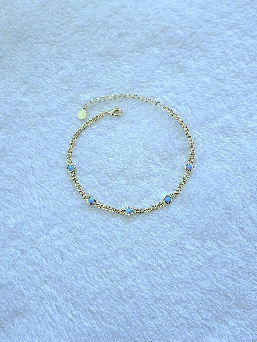 Neo Relique Light Blue🩵 Lab🧪 Created Opal Anklet🦶 - NIB